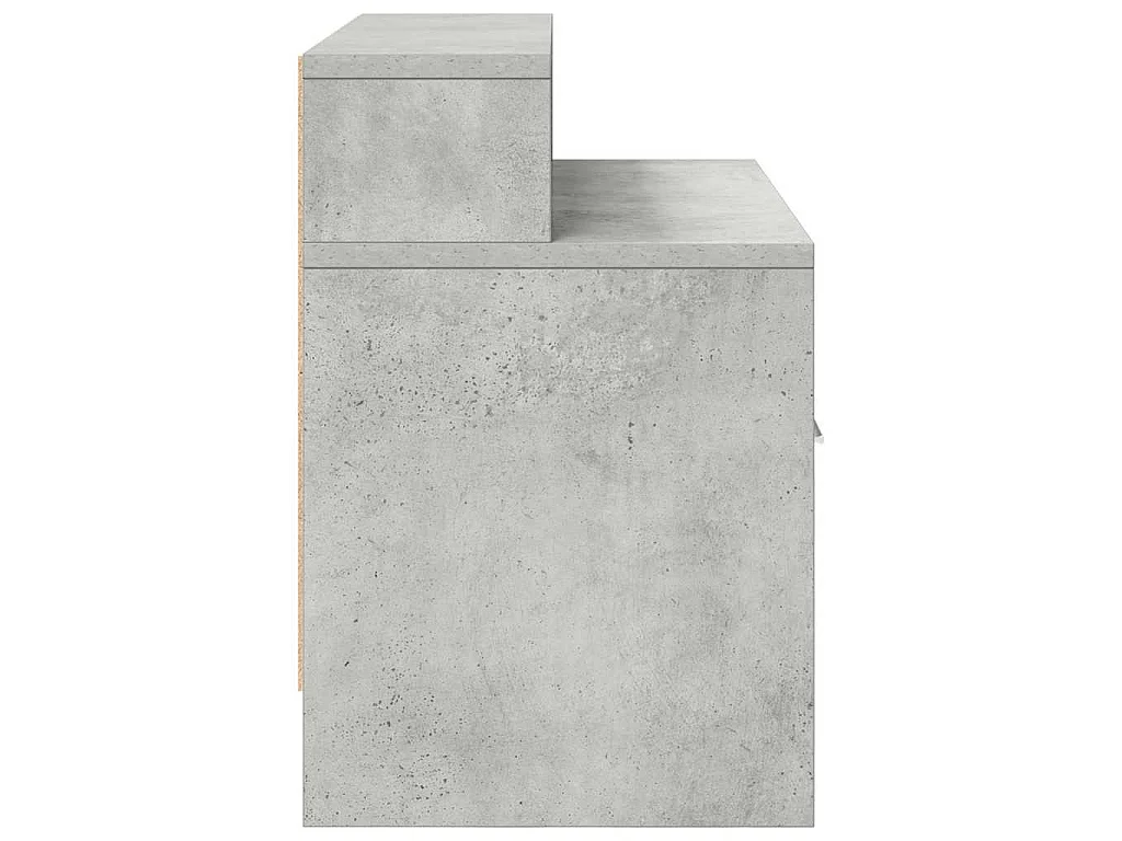 Table de chevet avec tiroir gris béton 51x31x47 cm