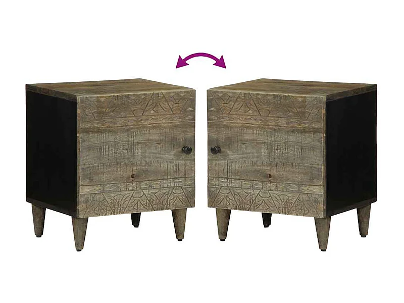 Mesa de cabeceira cinzento claro 40x33x46 cm