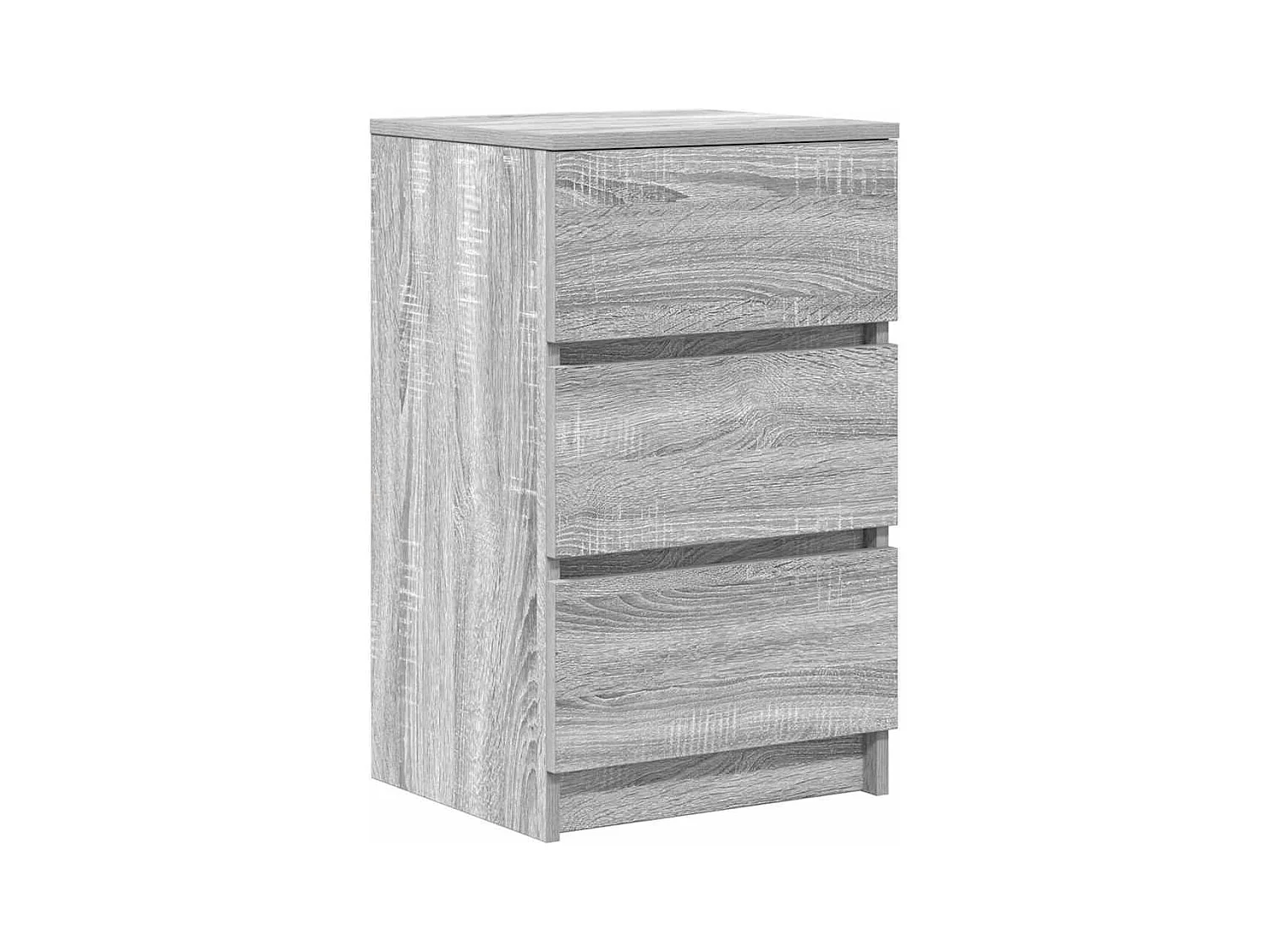 Table de chevet avec 3 tiroirs sonoma gris 39x35x65 cm