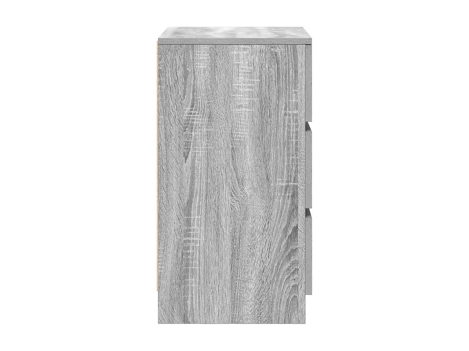 Table de chevet avec 3 tiroirs sonoma gris 39x35x65 cm