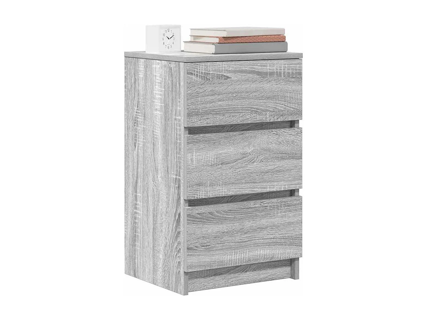 Table de chevet avec 3 tiroirs sonoma gris 39x35x65 cm