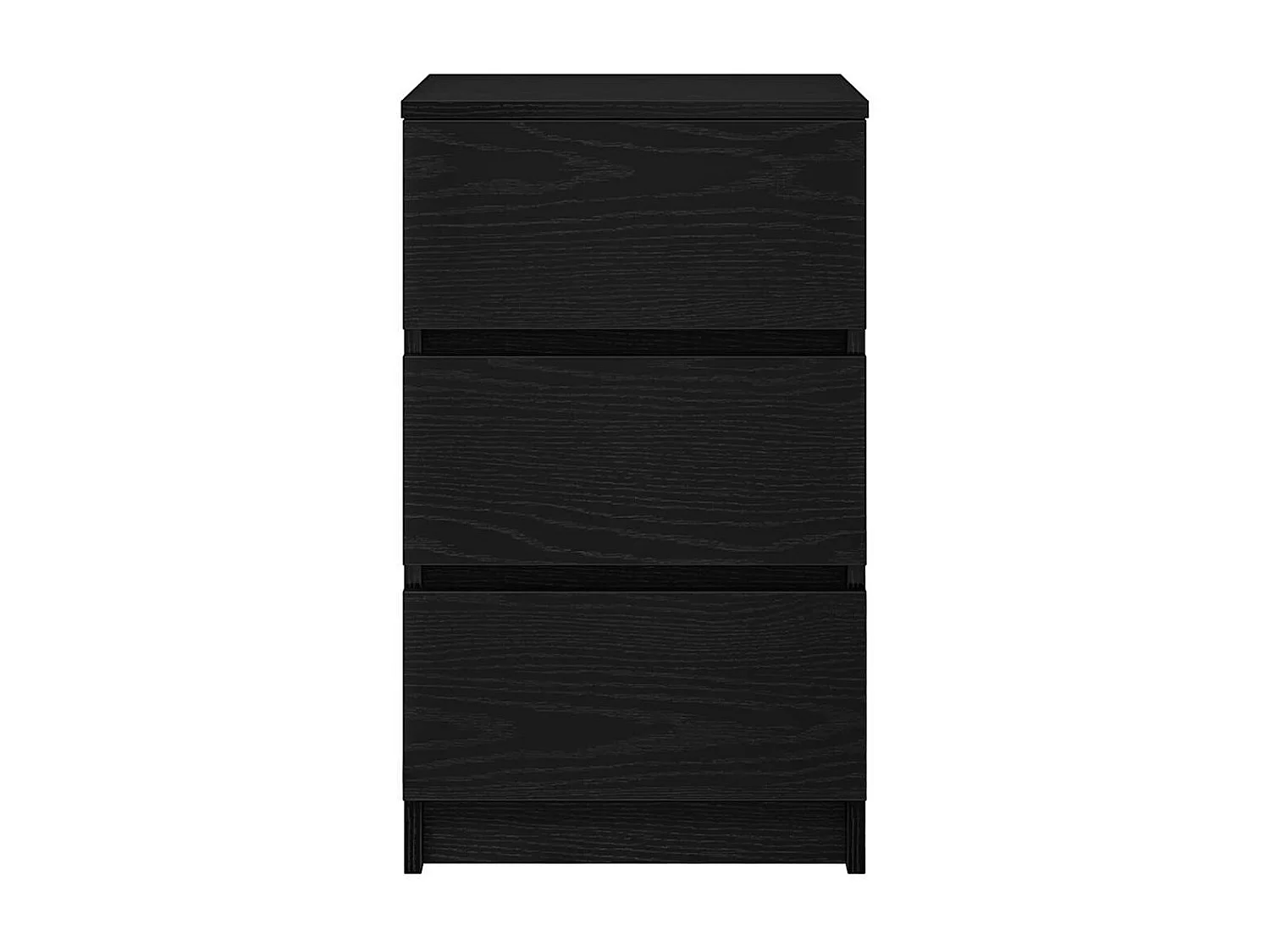 Table de chevet avec 3 tiroirs noir 39x35x65 cm