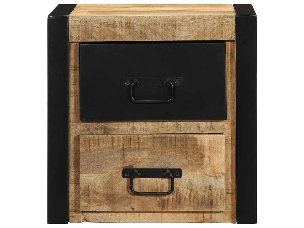Nachttisch 40x35x40 cm Raues Mango-Massivholz
