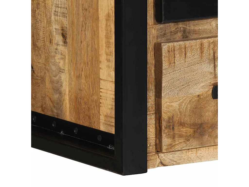 Nachttisch 40x35x40 cm Raues Mango-Massivholz
