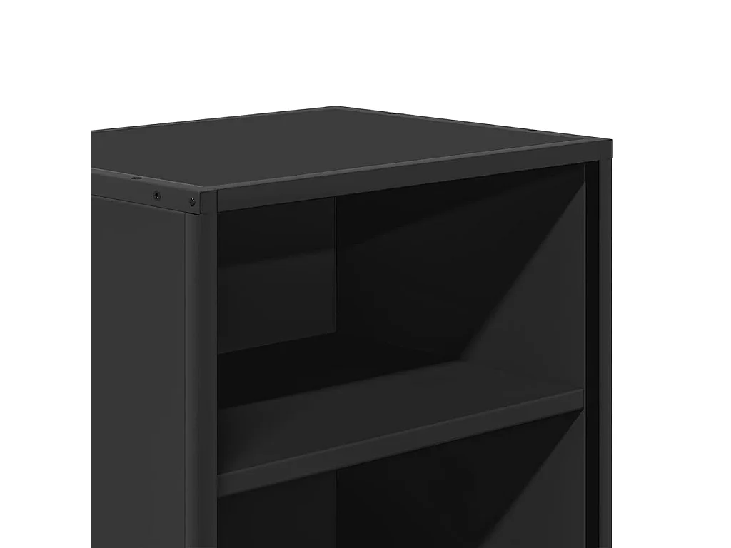 Nachttische 2 Stk. Schwarz 40x31x50 cm Holzwerkstoff und Metall