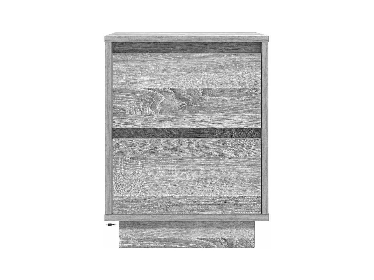 Nachtkastjes met LED 2 st 38x34x50 cm grijs sonoma