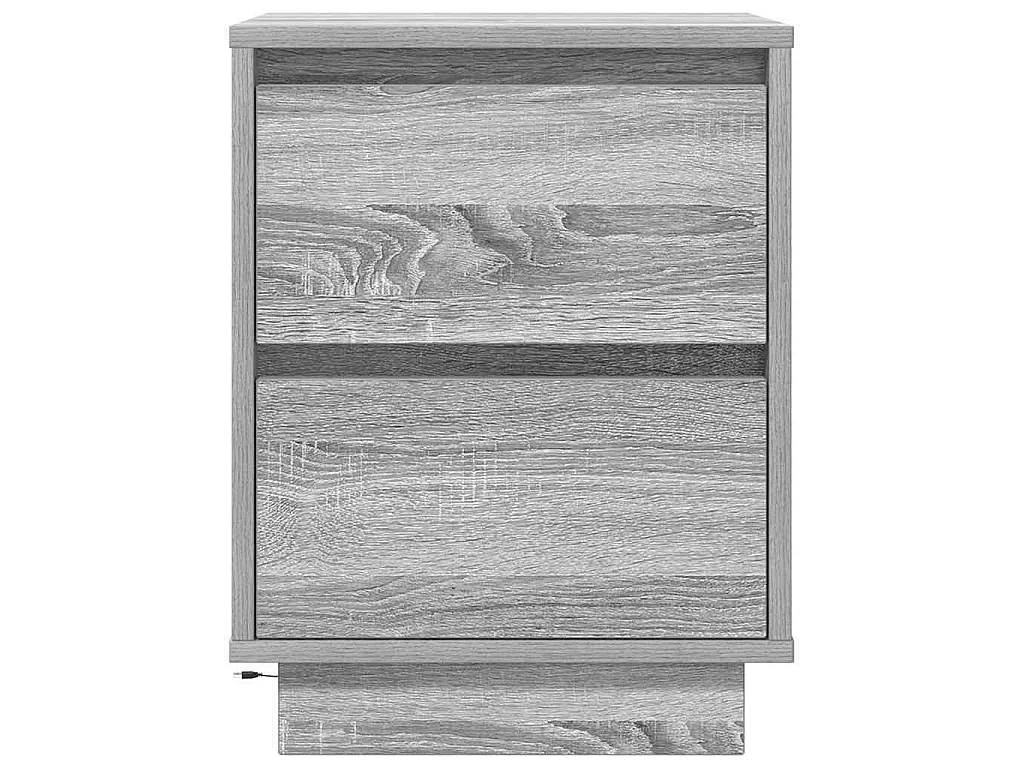Nachtkastjes met LED 2 st 38x34x50 cm grijs sonoma