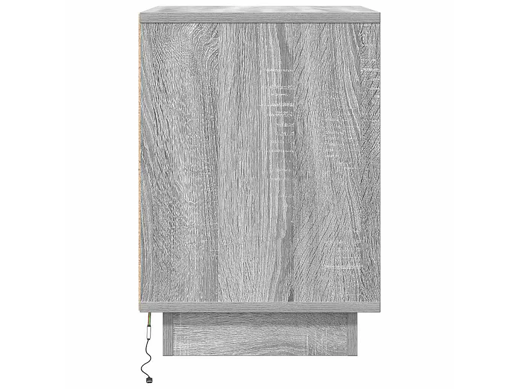 Nachtkastjes met LED 2 st 38x34x50 cm grijs sonoma