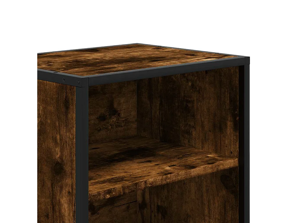 Tables de chevet 2 pcs chêne fumé bois d'ingénierie et métal