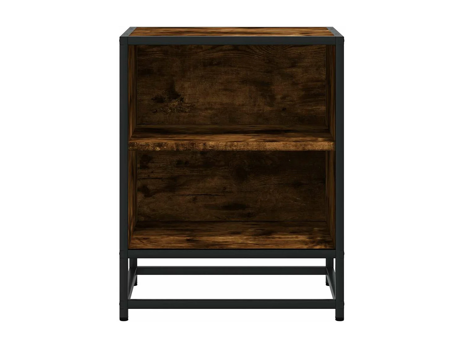 Tables de chevet 2 pcs chêne fumé bois d'ingénierie et métal