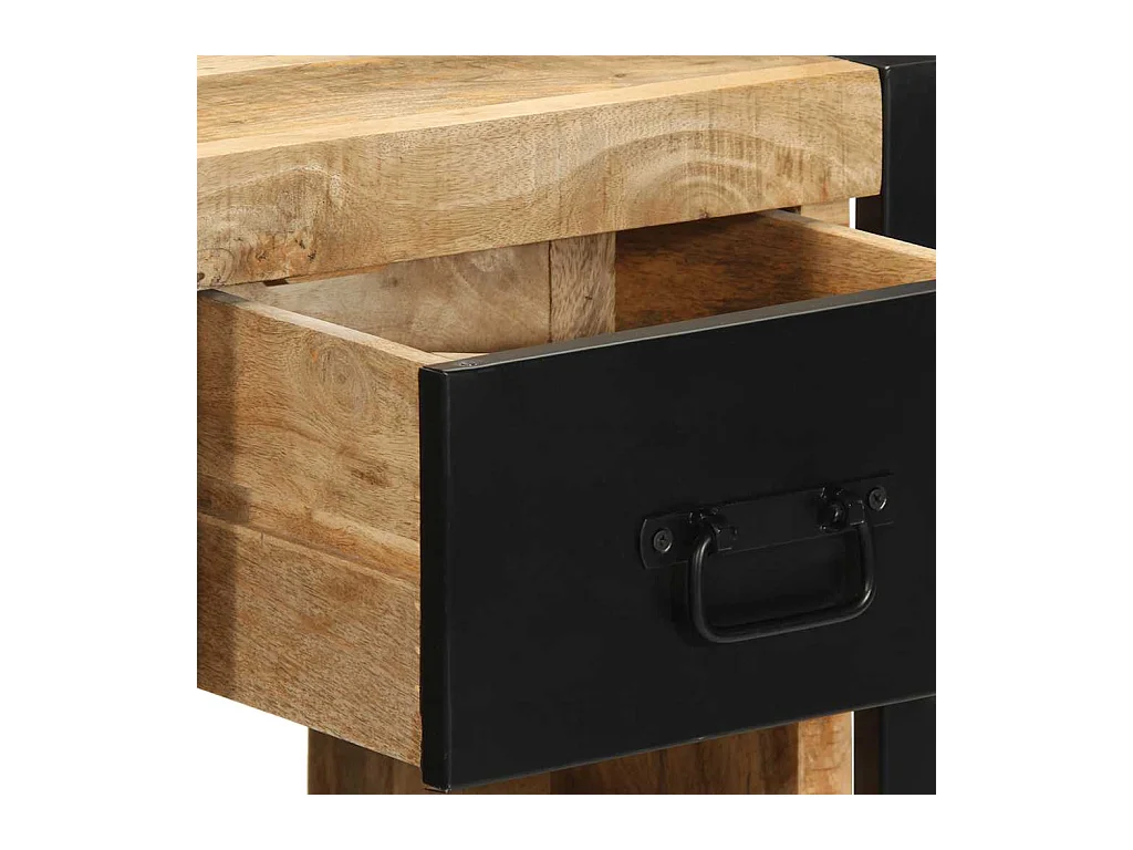 Tables de chevet 2 pcs 40x35x40 cm bois de manguier massif brut