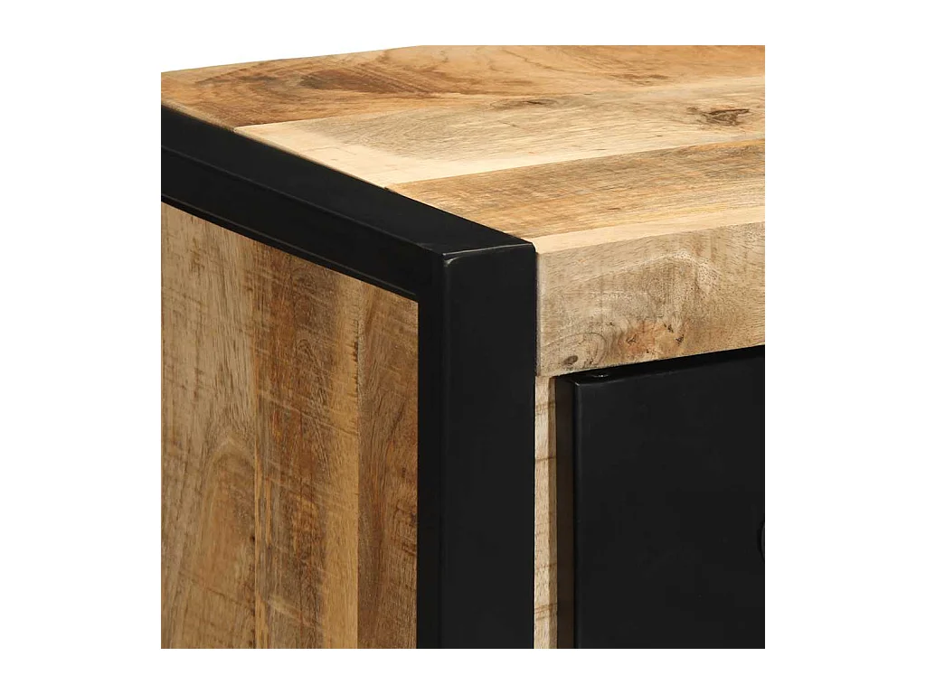 Tables de chevet 2 pcs 40x35x40 cm bois de manguier massif brut