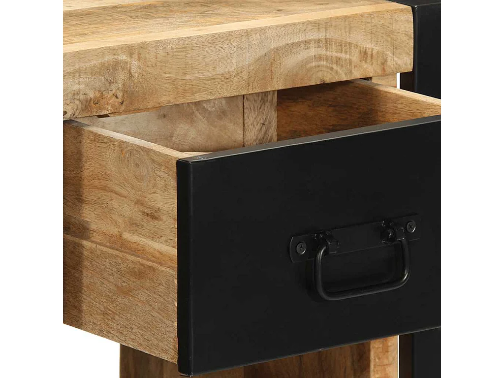 Nachtkastjes 2 st 40x35x40 cm massief ruw hout mango