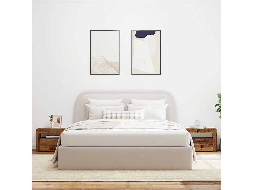 Nachtkastjes 2 st met LED's 60x35x40 cm oud houtkleurig