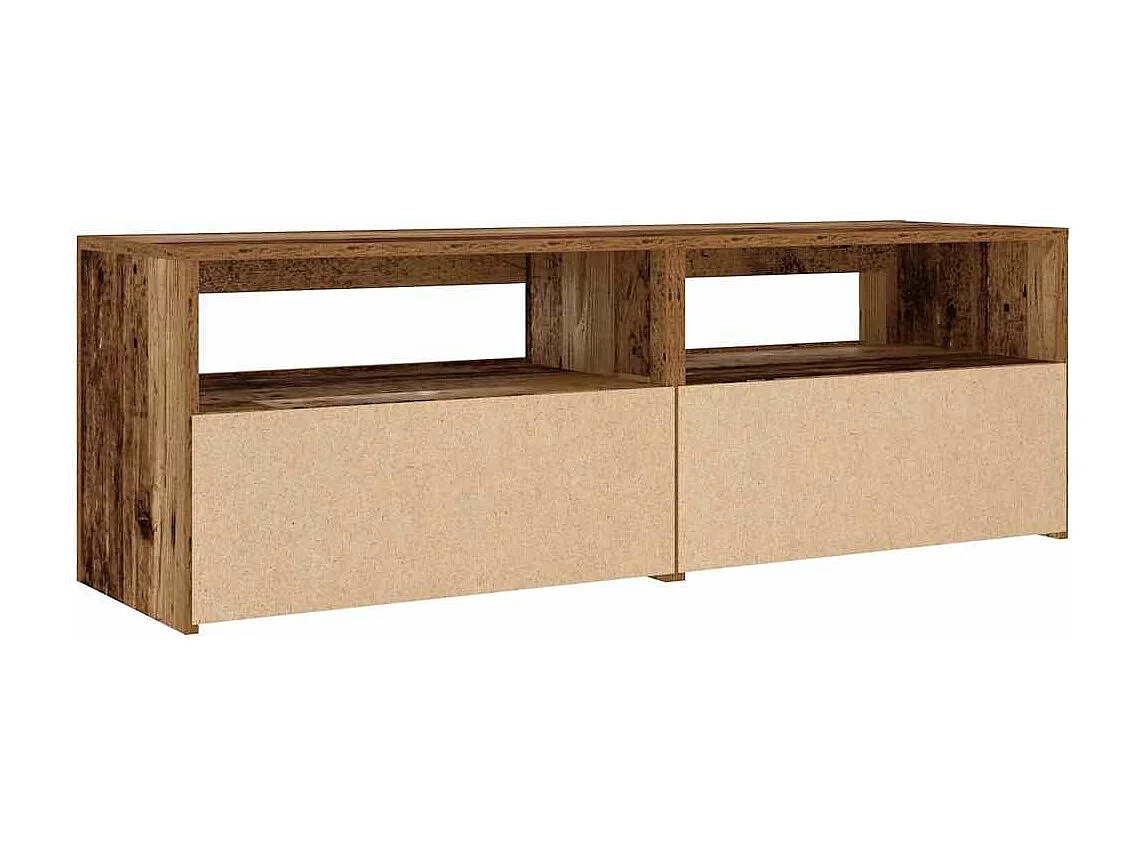 Mesas cabeceira c/ luzes LED 2 pcs 60x35x40 cm madeira velha