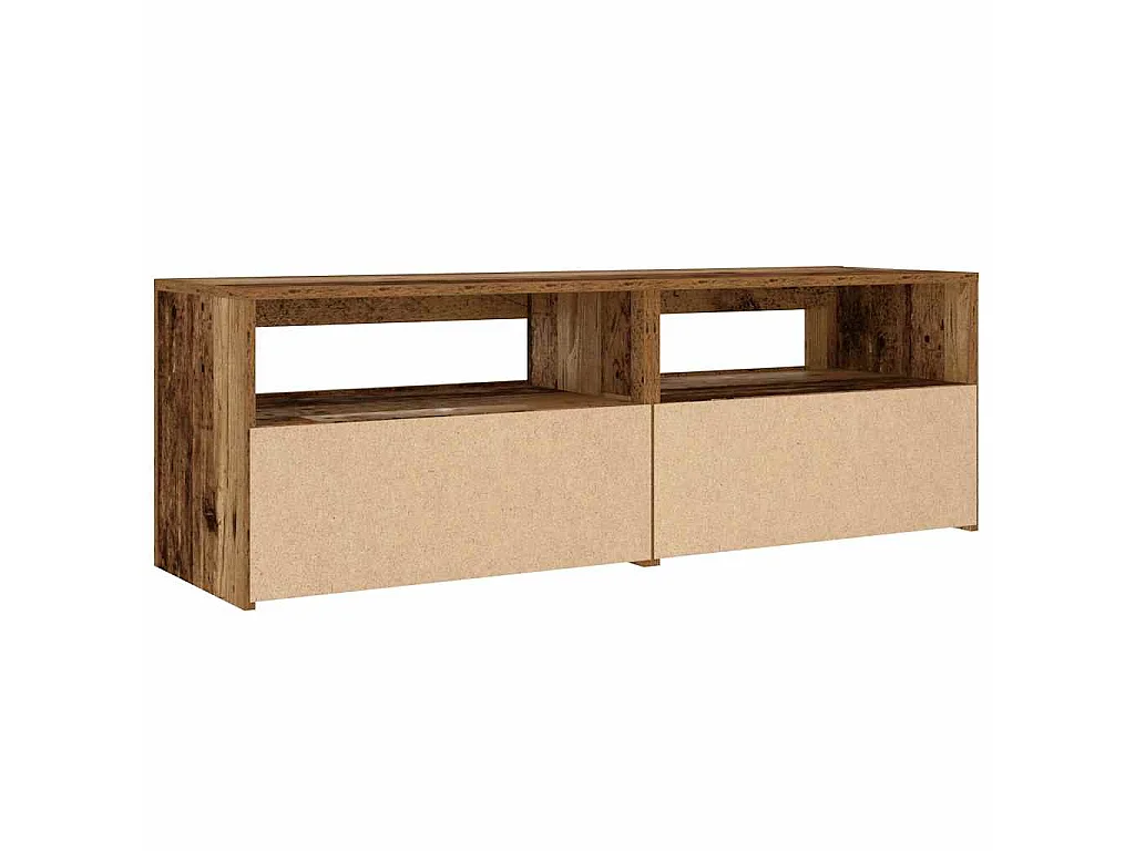 Nachttische 2 Stk. mit LEDs Altholz-Optik 60x35x40 cm