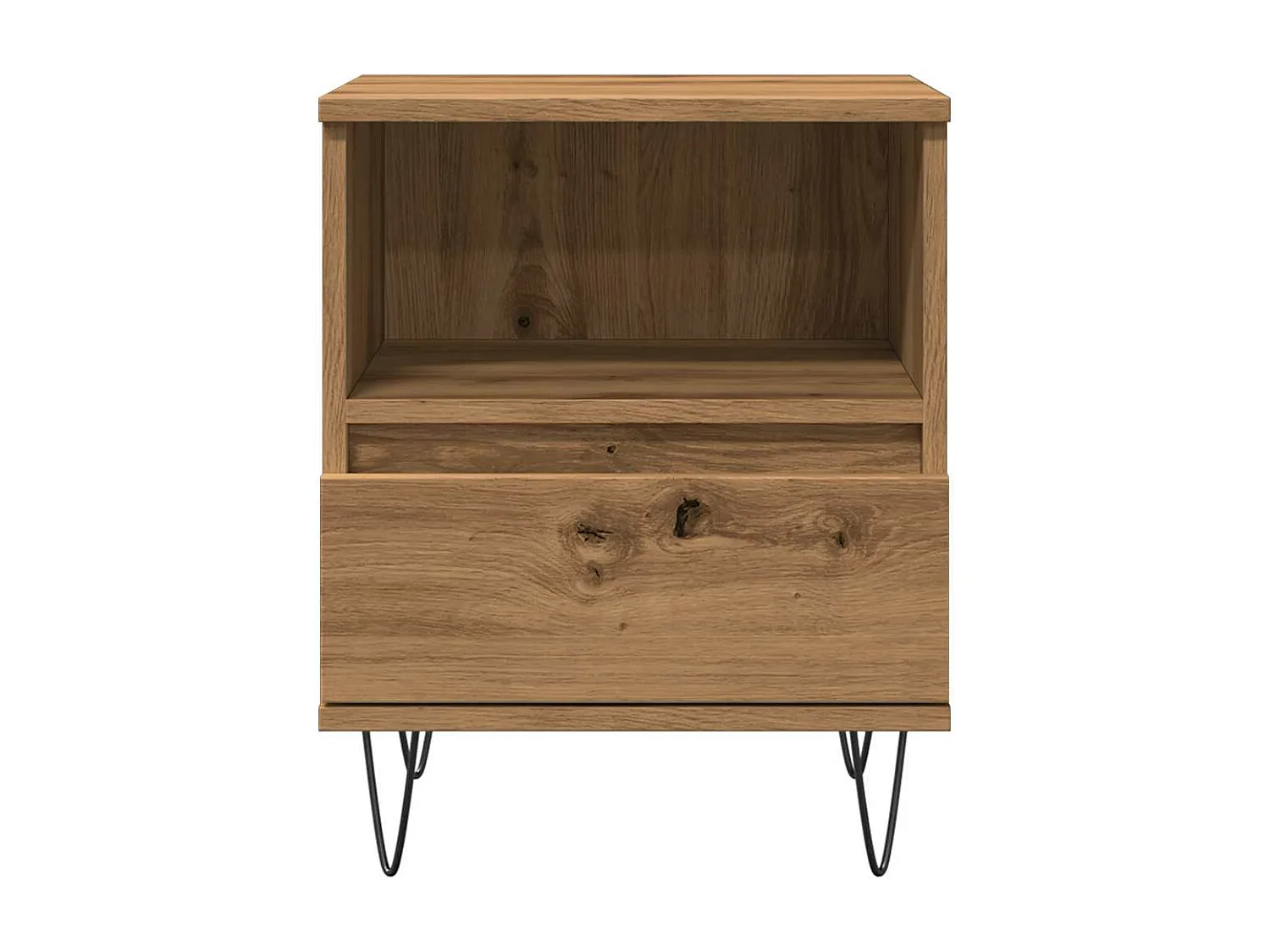 Table de chevet chêne artisanal 40x35x50 cm bois d’ingénierie