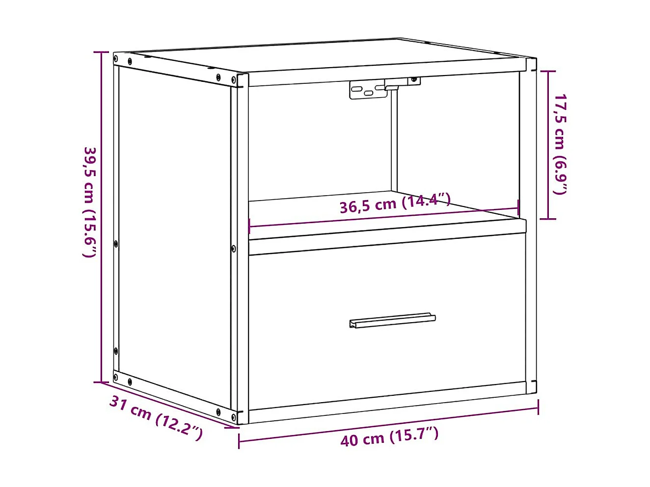 Tables de chevet murales 2 pcs Chêne fumé 40x31x39,5 cm