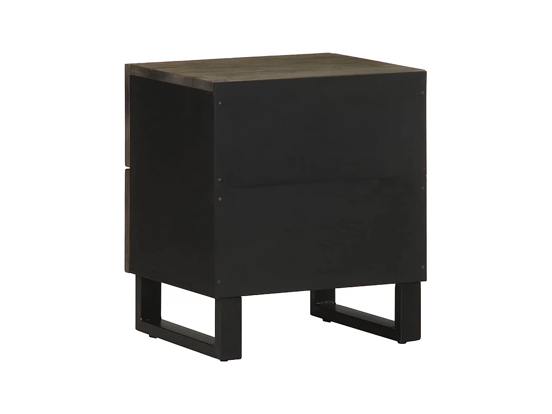 Tables de chevet 2 pcs noir 40x33x46 cm bois de manguier solide