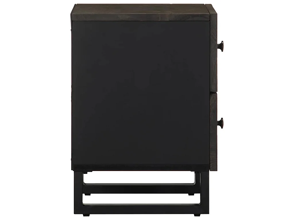 Nachtkastjes 2 st 40x33x46 cm massief mangohout zwart