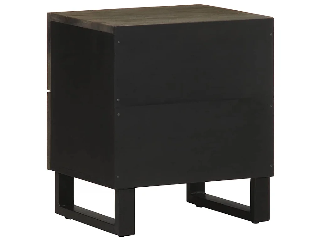 Nachtkastjes 2 st 40x33x46 cm massief mangohout zwart