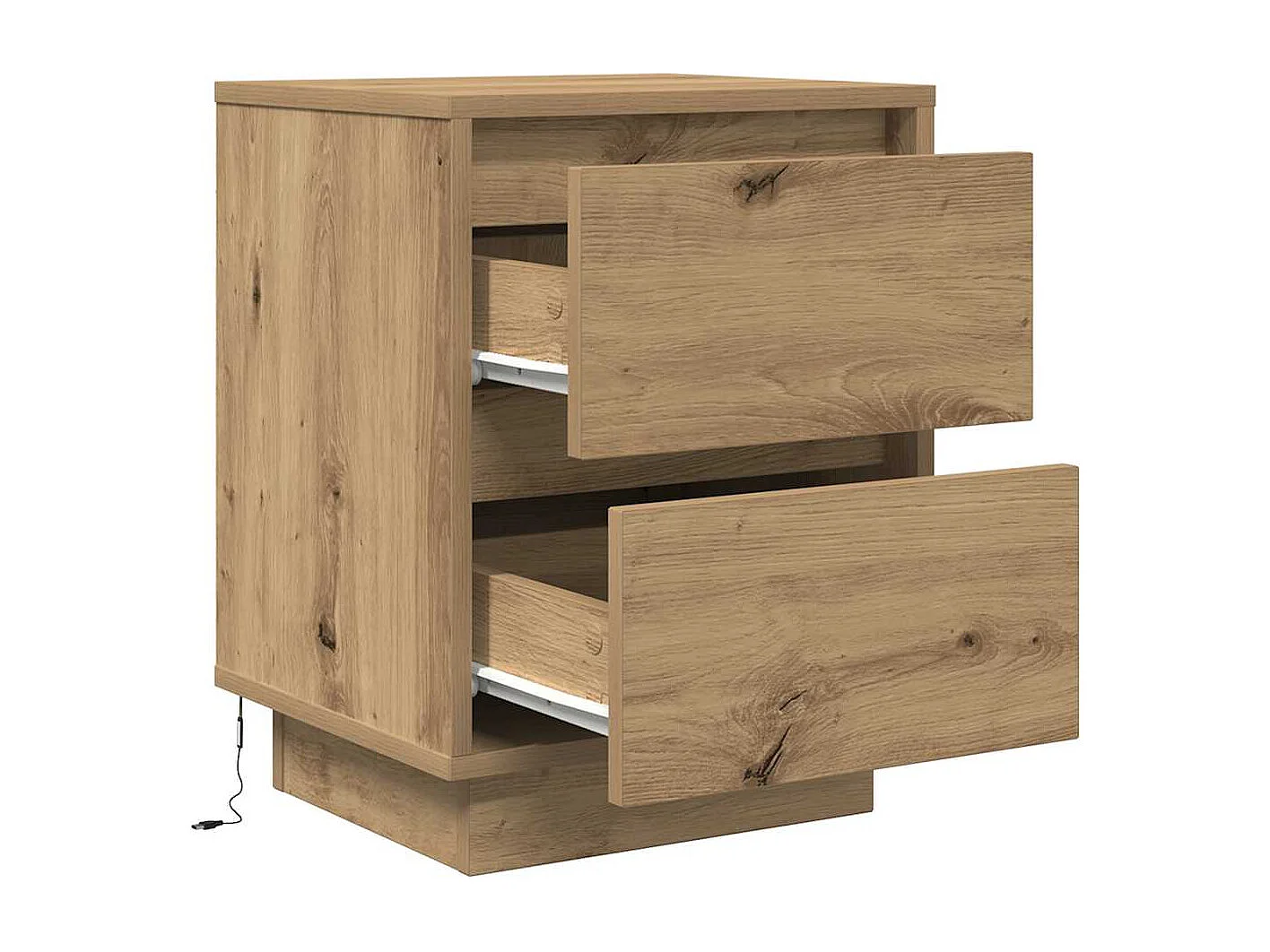 Nachttische mit LED-Leuchten 2 Stk. Artisan-Eiche 38x34x50 cm