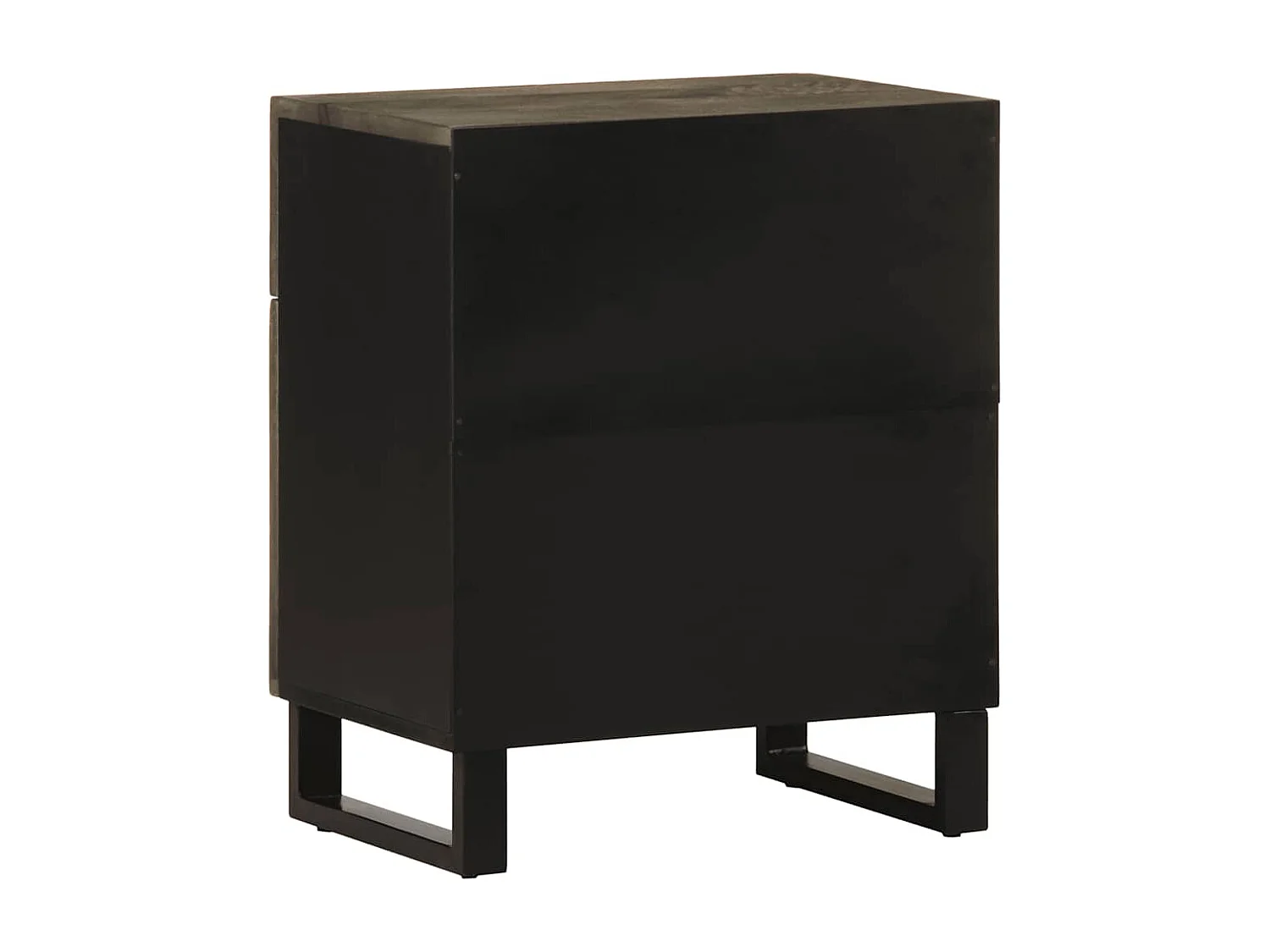 Table de chevet noir 50x33x60 cm bois de manguier massif