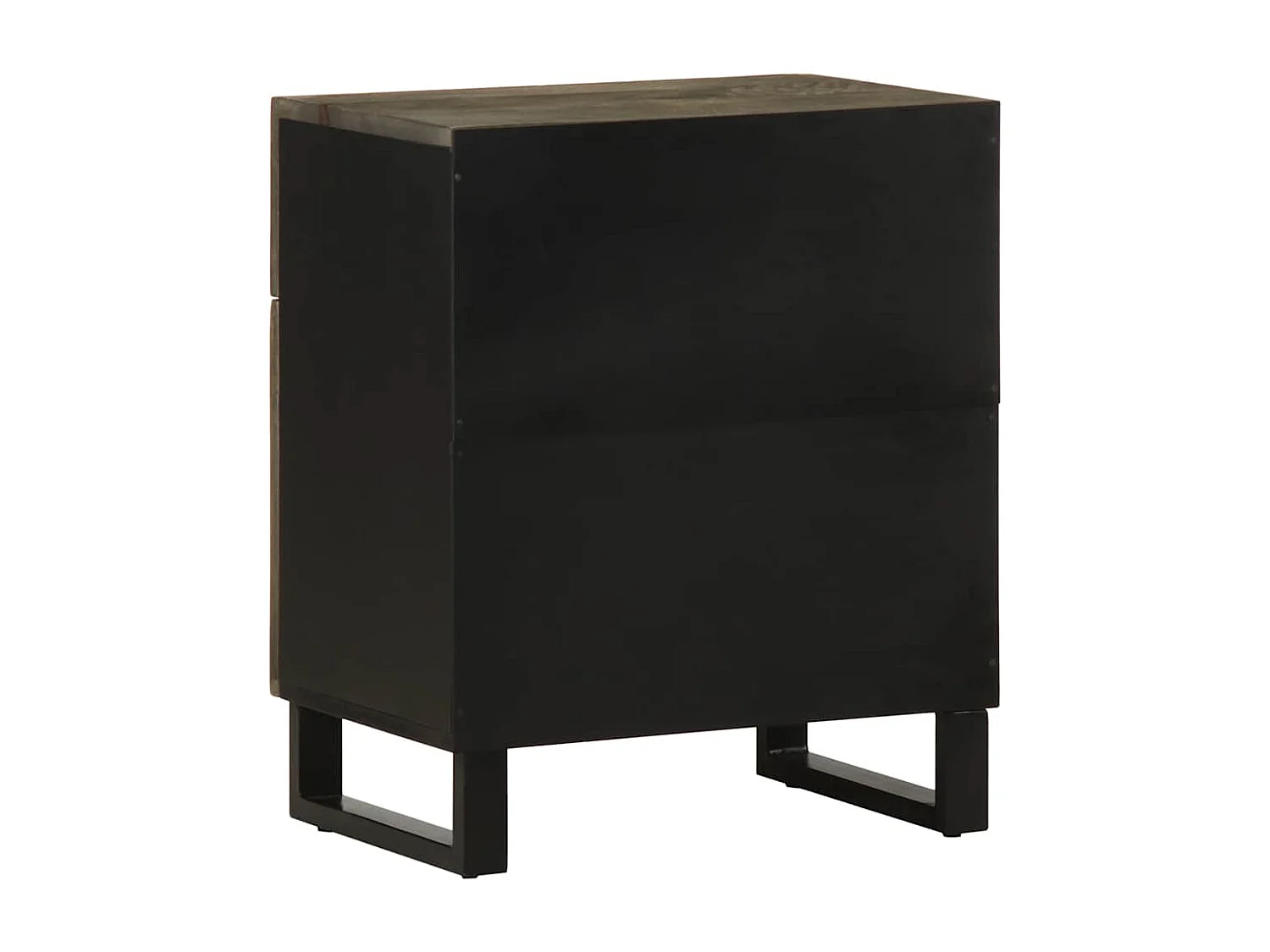 Table de chevet noir 50x33x60 cm bois de manguier massif