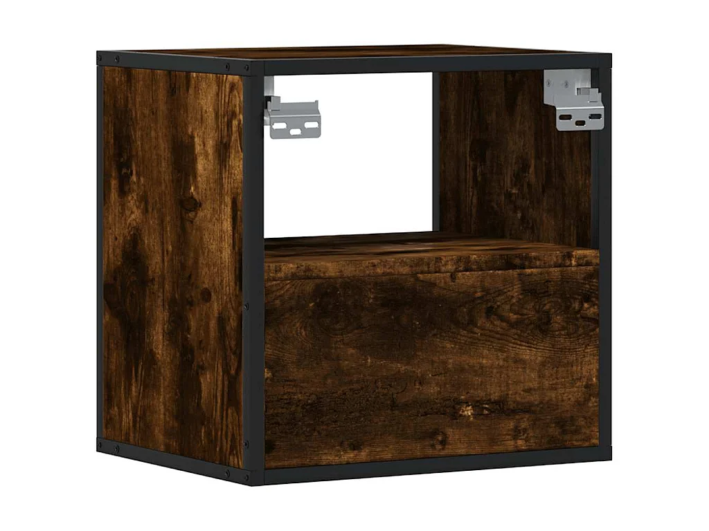 Mesa de cabeceira de parede 40x31x39,5 cm carvalho fumado