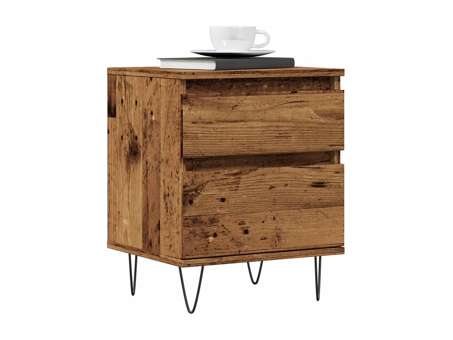 Tables de chevet 2 pcs vieux bois 40x35x50 cm bois d’ingénierie