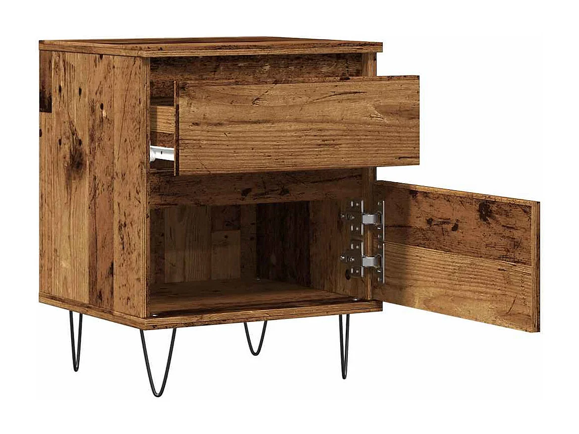 Tables de chevet 2 pcs vieux bois 40x35x50 cm bois d’ingénierie