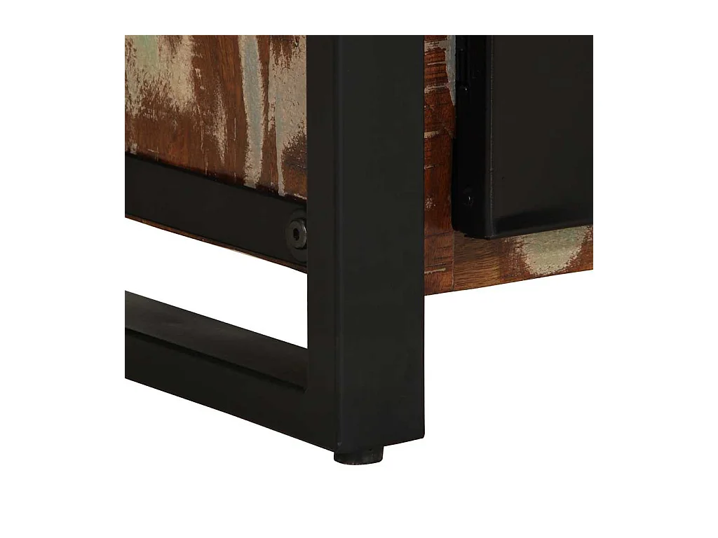 Table de chevet multicolore 40x30x50 cm bois de récupération