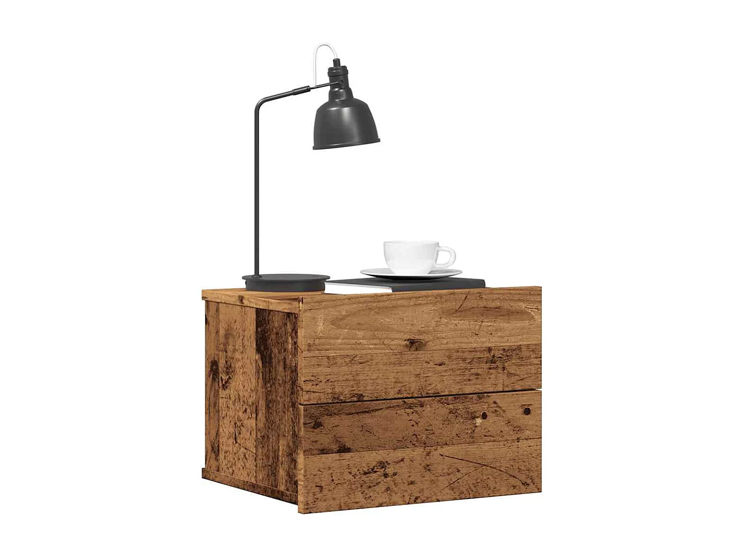 Table de chevet murale vieux bois 40x32x30 cm