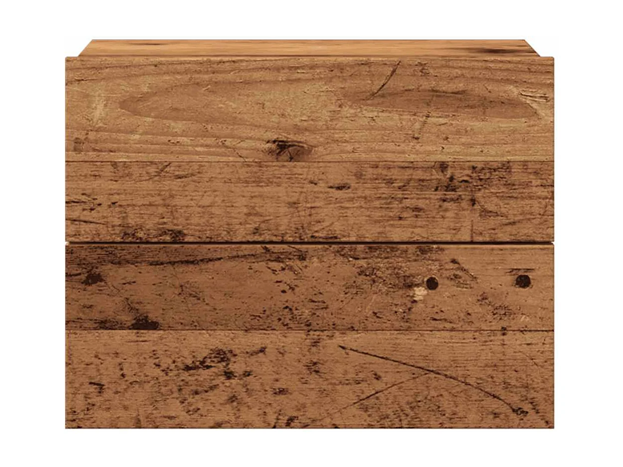 Table de chevet murale vieux bois 40x32x30 cm