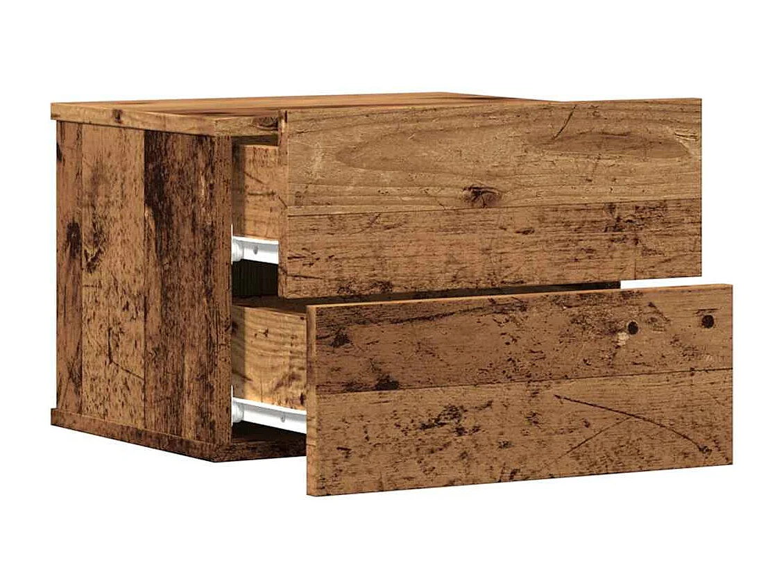 Table de chevet murale vieux bois 40x32x30 cm