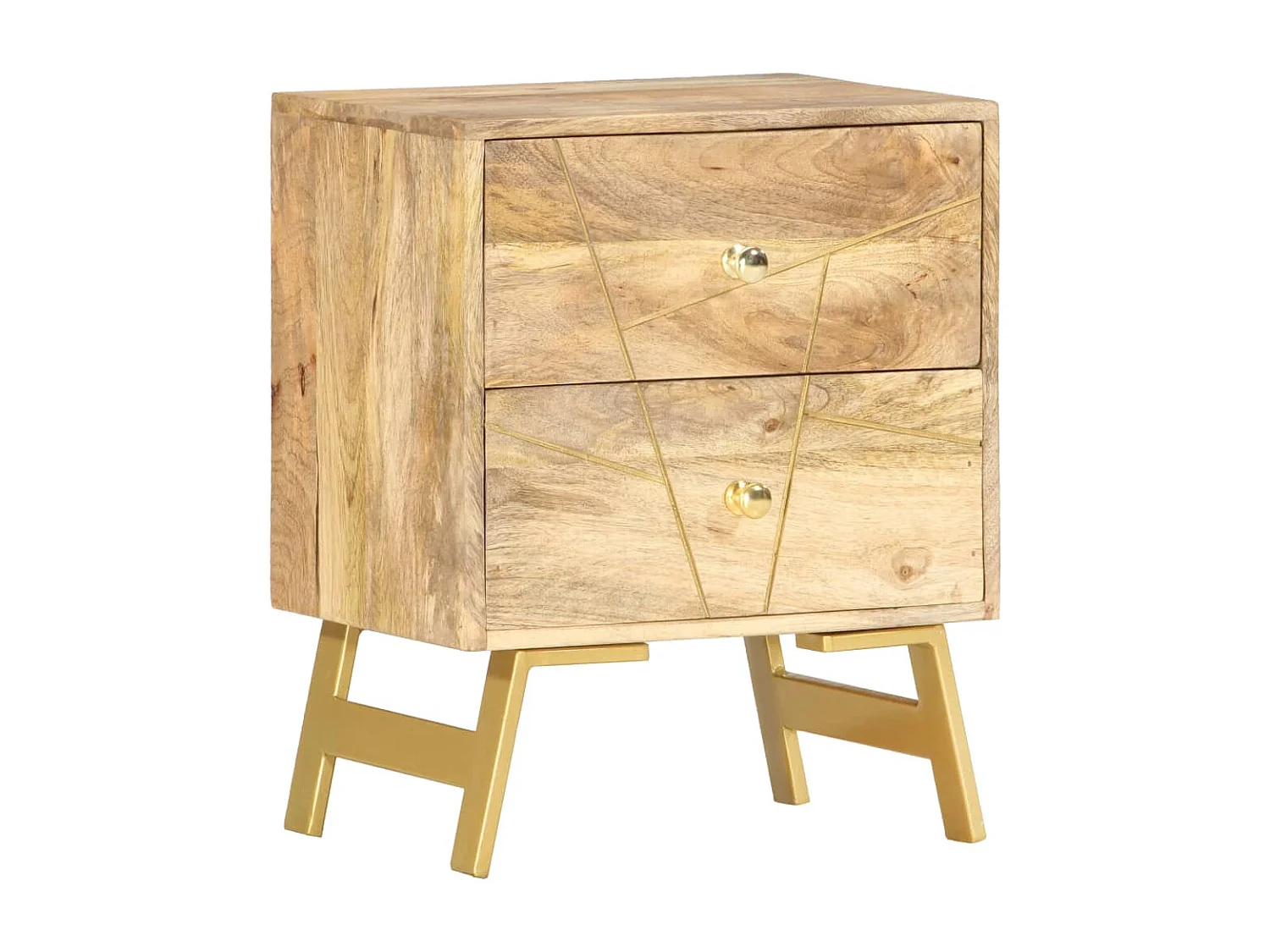 Nachtkastje 40x30x50 cm massief mangohout