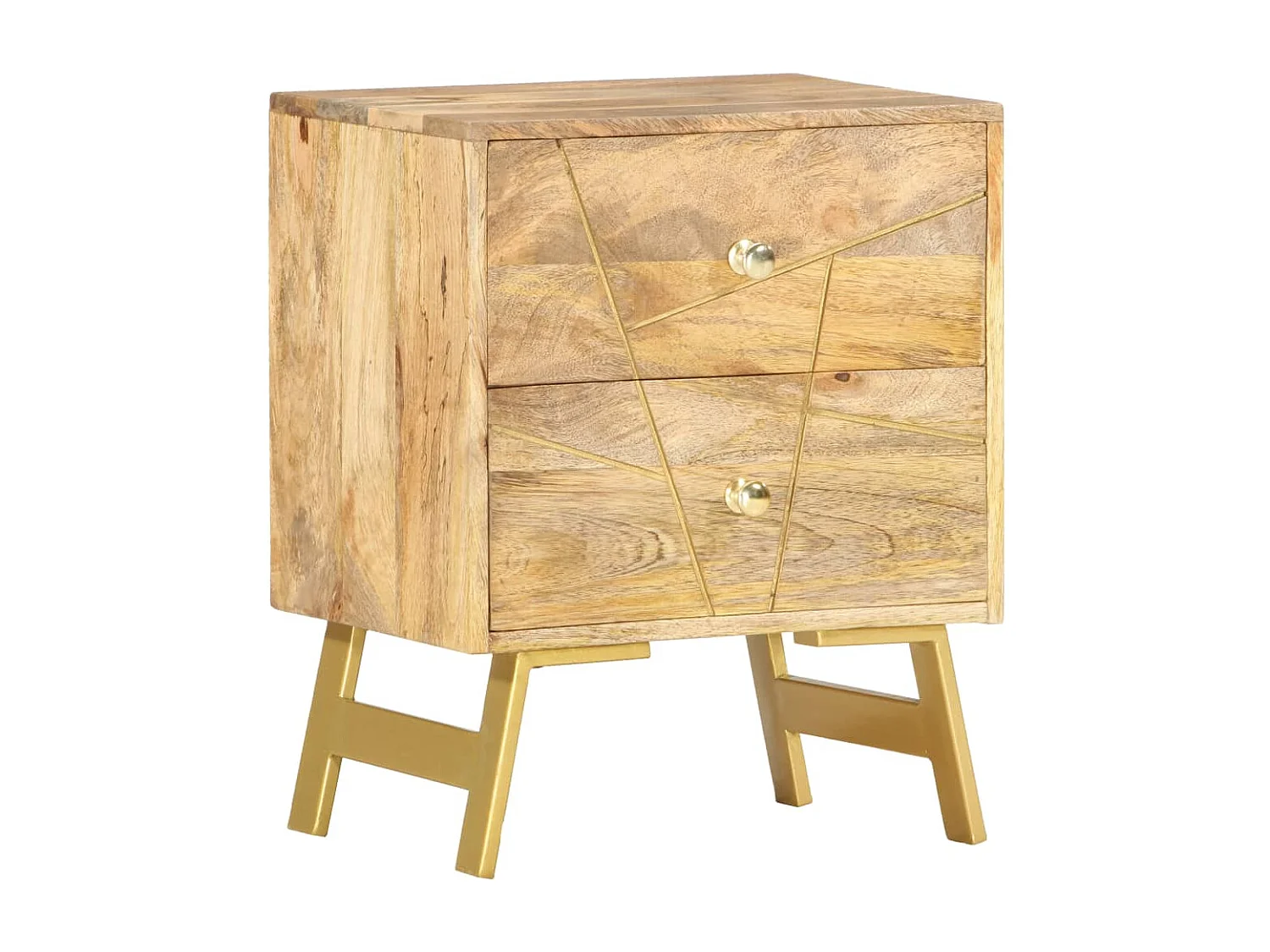 Nachtkastje 40x30x50 cm massief mangohout