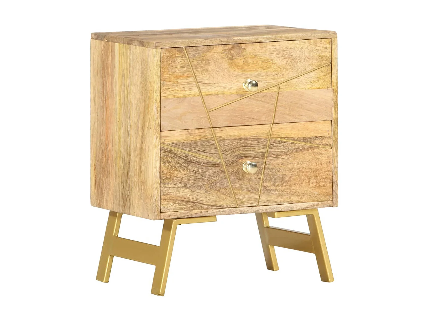 Nachtkastje 40x30x50 cm massief mangohout