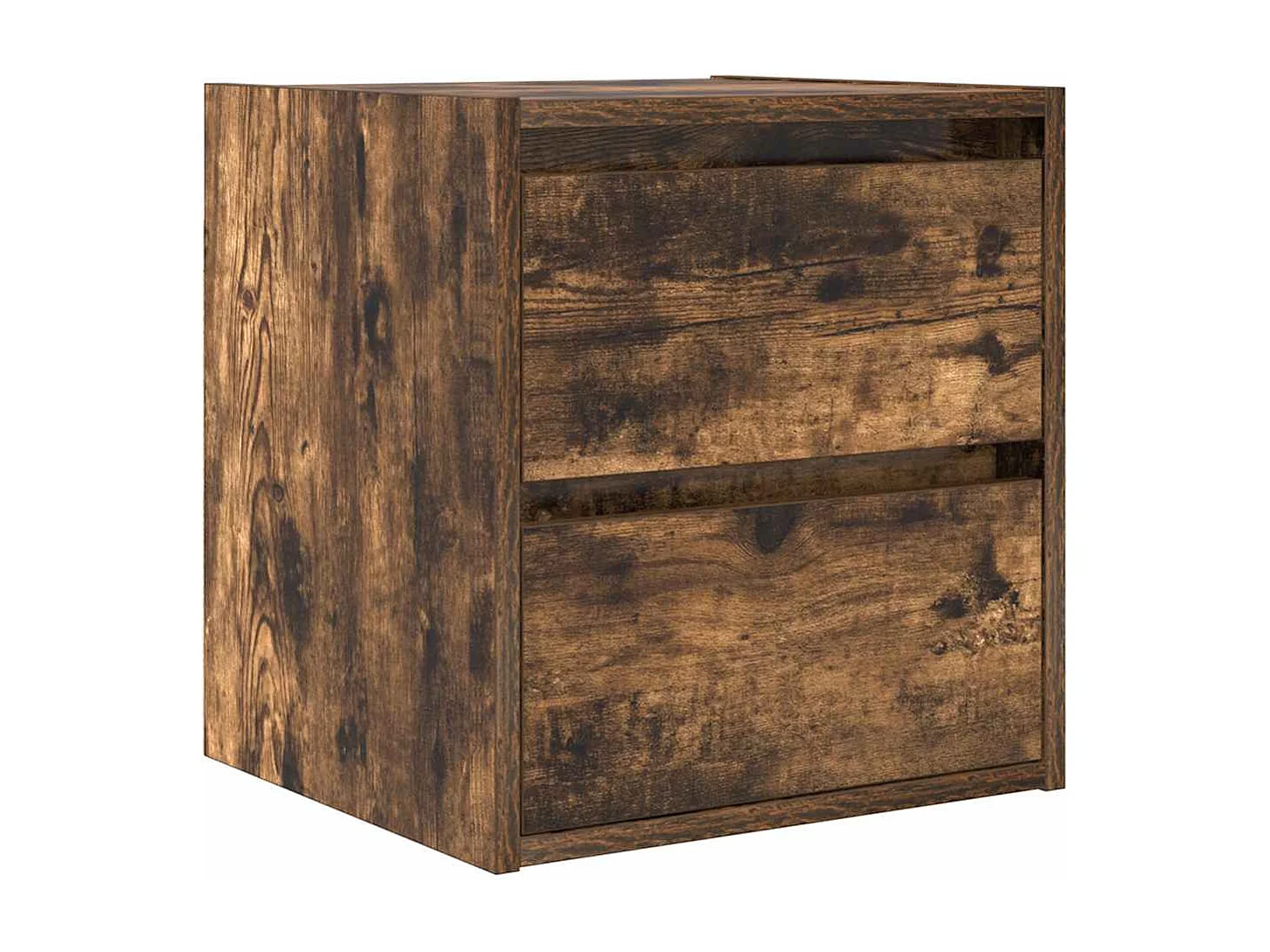 Table de chevet murale chêne fumé 38x34x40 cm