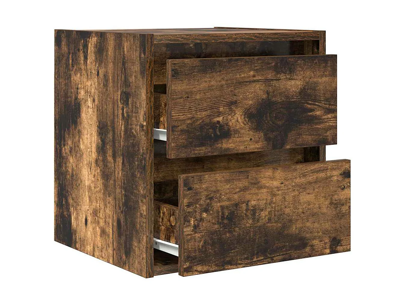 Table de chevet murale chêne fumé 38x34x40 cm