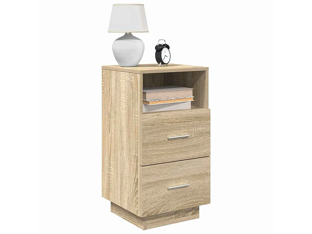Table de chevet avec 2 tiroirs chêne sonoma 36x36x68 cm