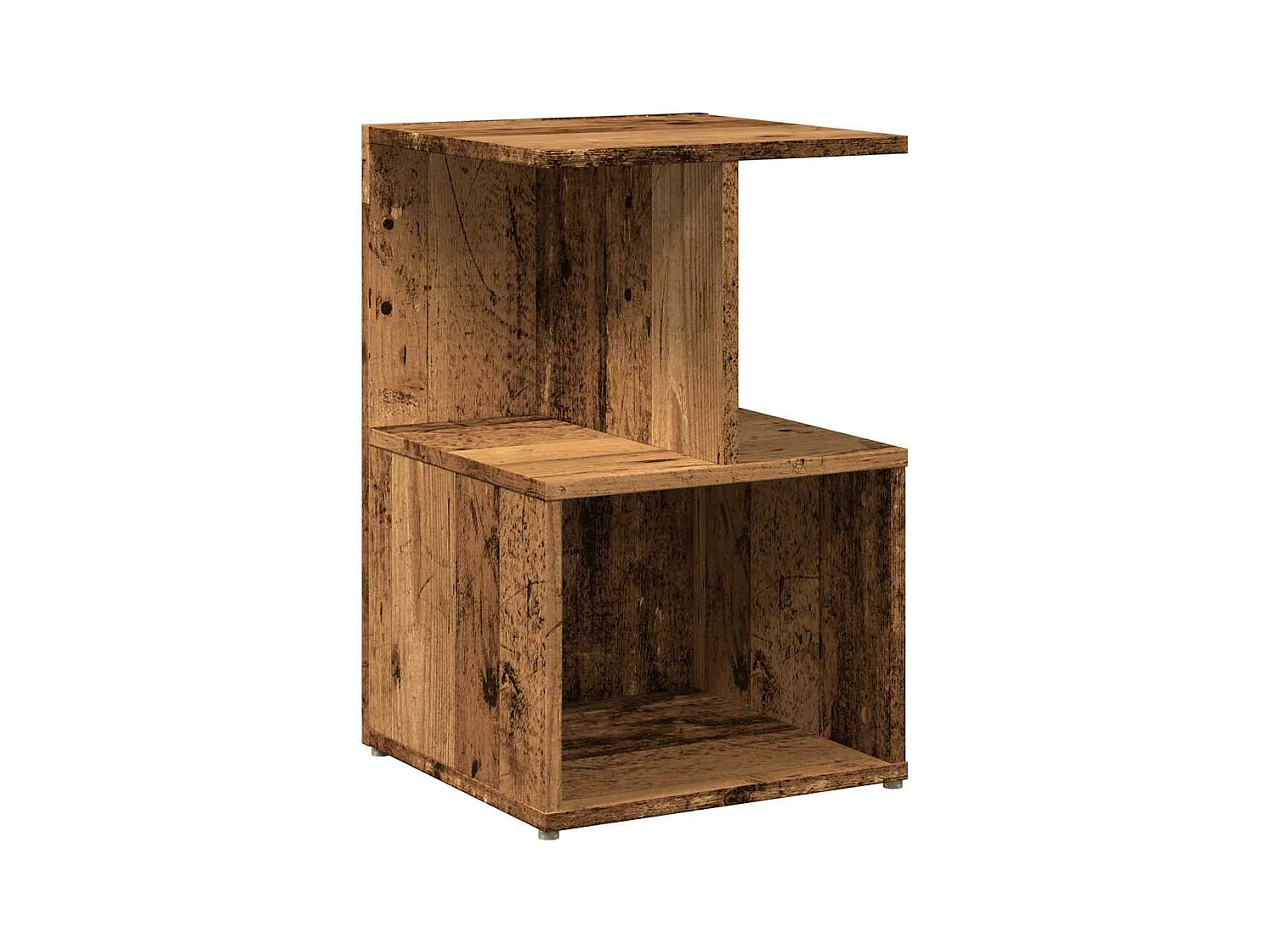 Nachtkastje 35x35x55 cm bewerkt hout oud houtkleurig