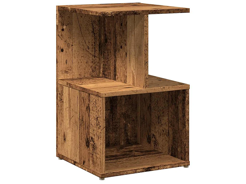 Table de chevet vieux bois 35x35x55 cm bois d'ingénierie