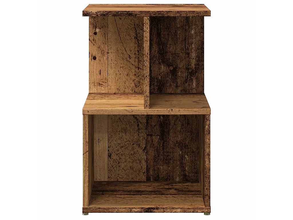 Table de chevet vieux bois 35x35x55 cm bois d'ingénierie