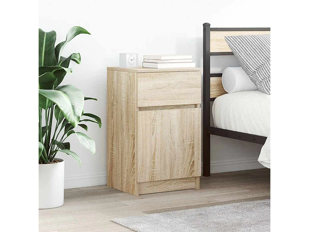 Table de chevet chêne sonoma 39x35x65 cm bois d'ingénierie