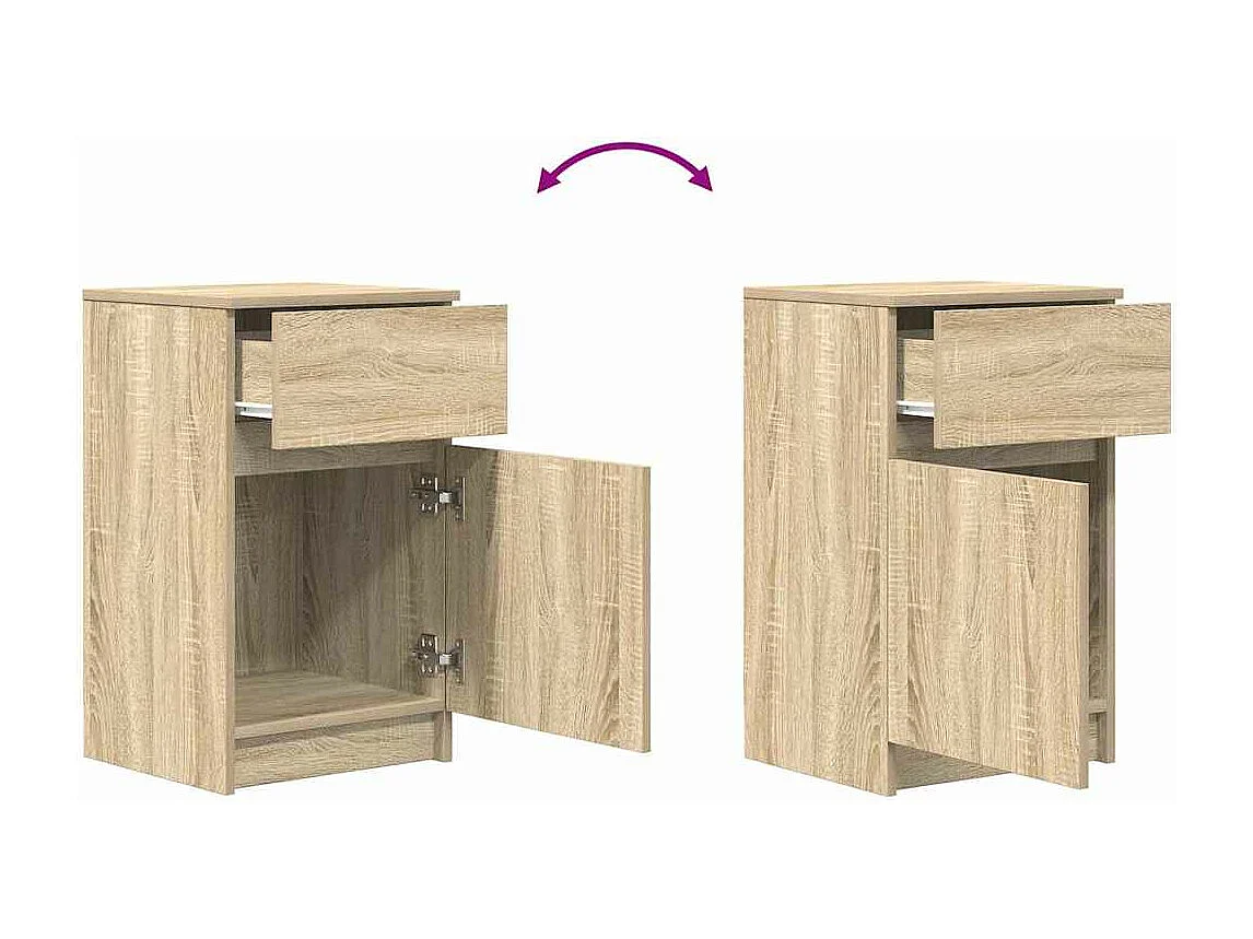 Table de chevet chêne sonoma 39x35x65 cm bois d'ingénierie