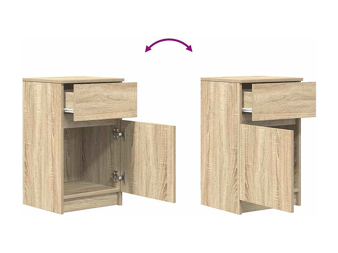 Comodino Rovere Sonoma 39x35x65 cm in Legno Multistrato