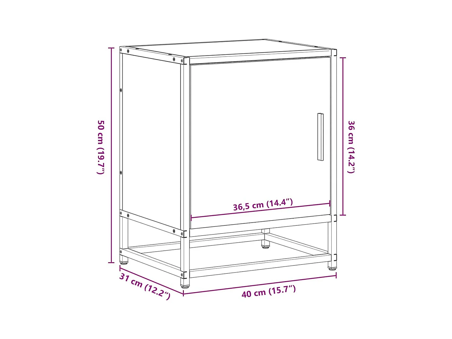 Tables de chevet 2 pcs chêne fumé bois d'ingénierie et métal