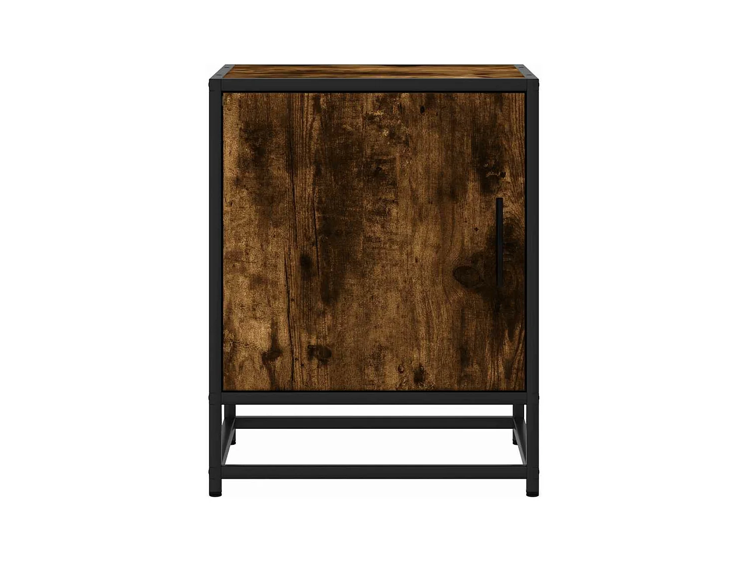 Tables de chevet 2 pcs chêne fumé bois d'ingénierie et métal