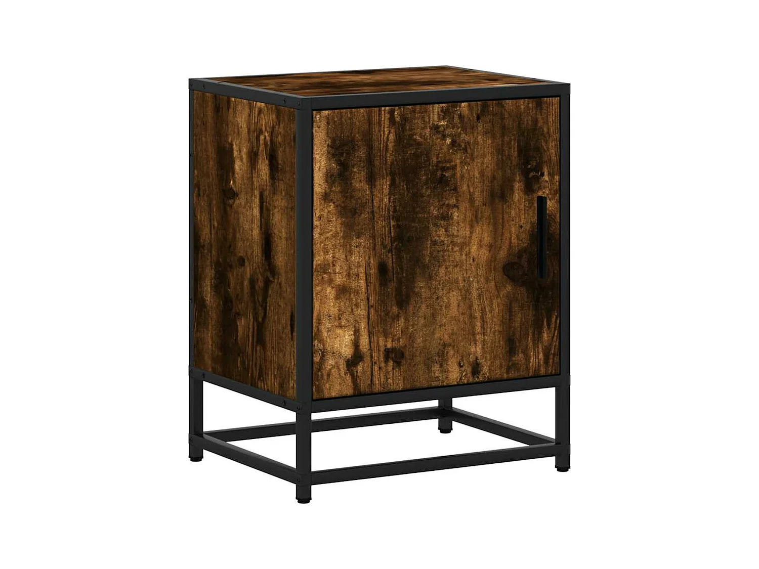 Tables de chevet 2 pcs chêne fumé bois d'ingénierie et métal